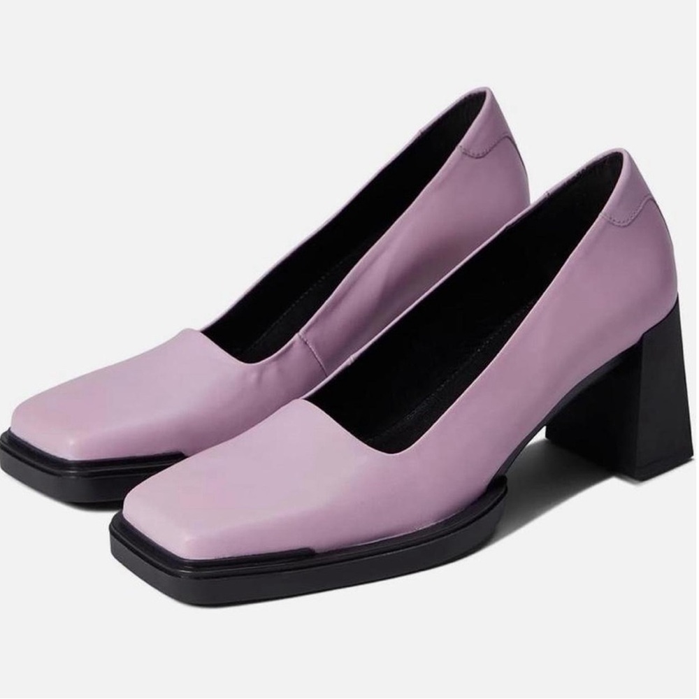Vagabond Pink and Black Heels with Block Heel